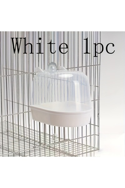 choice2 White Transparent Bird Bath Tub - Splash-Proof PP Shower for Parrots,...