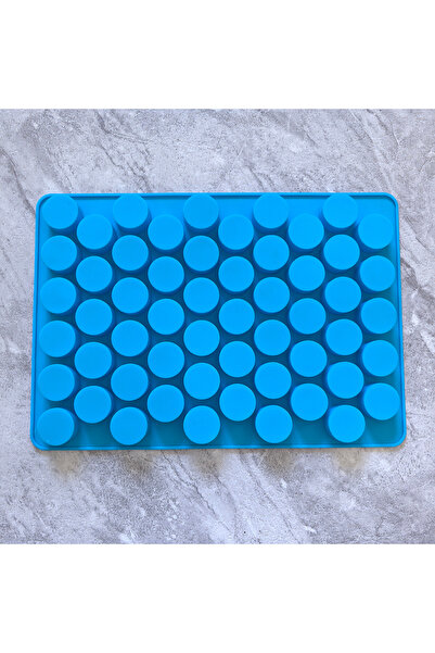 Choice blue 1pc 55 cavity small cylindrical baking silicone mold, suitable fo...