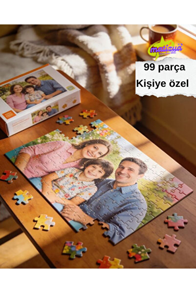 matizya Kişiye Özel Fotoğraflı Puzzle 99 Parça Ahşap Yapboz Sevgiliye Arkadaş...
