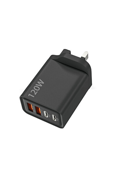Choice1 UK Black 120W Fast Charger type-C Quick Charge 3.0 USB charger cable ...