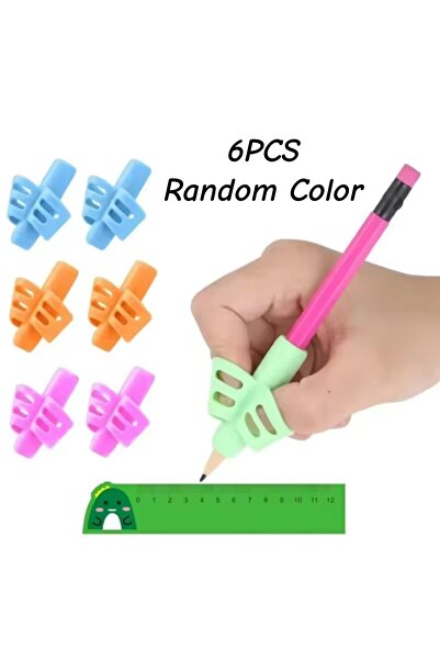 choice2 6PCS-Random Color 3/6/9PCS Silicone Pen Holder For Children, Perfect ...