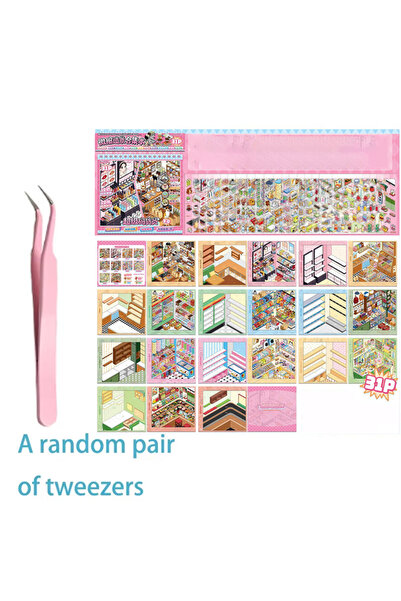 Choice1 B0078-B 1 sticker+1 pair of tweezers creative fun collection sticker ...