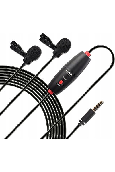 LENSGO Microfon Dual 2x Dinamic Microfon Lavalieră Mini Jack 3.5mm Lensgo/Lym...