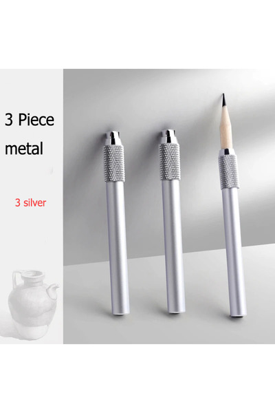 Choice3 3 pcs Metal Silver 3/5/11pcs Dual Ended Pencil Extender Metal Retract...