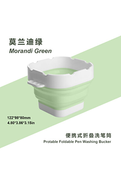 Choice Morandi Green SeamiArt Morandi Folding Mini Paint Bucket with Brush Pe...