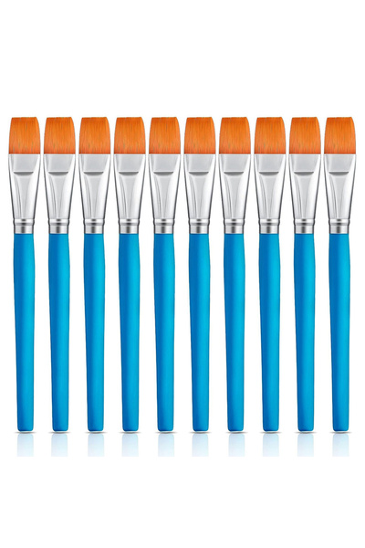 Choice 10blue 10pcs Premium Synthetic Nylon Flat Paint Brushes, 3/ 4 Inch - I...
