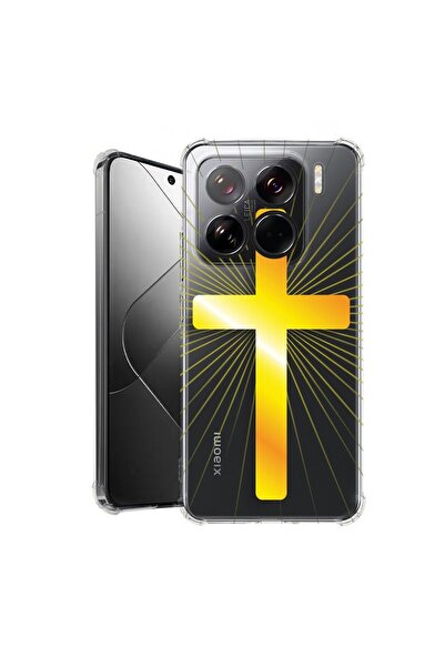 bestcase Калъф за Xiaomi 15, Удароустойчив 1.5ММ, Златен кръст, Защита на кам...