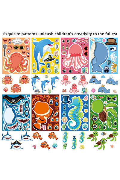 Choice 8pcs 8 Sheets Stickers Kits for Make A Ocean Animals Worlds Stickers S...