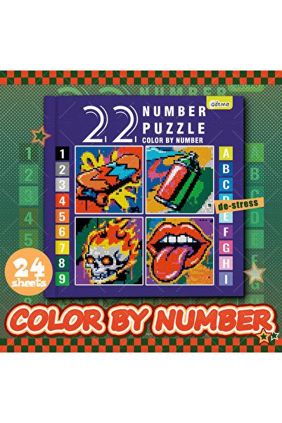 Choice 20x20cm 24pages ﻿ NUMBER PUZZLE COLOR BY NUMBER Coloring Book for Adul...