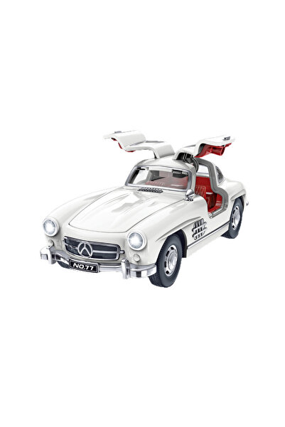 Choice نموذج سيارة بنز 300SL باللون الأبيض بمقياس 1:32 مع صوت وإضاءة وخاصية ا...
