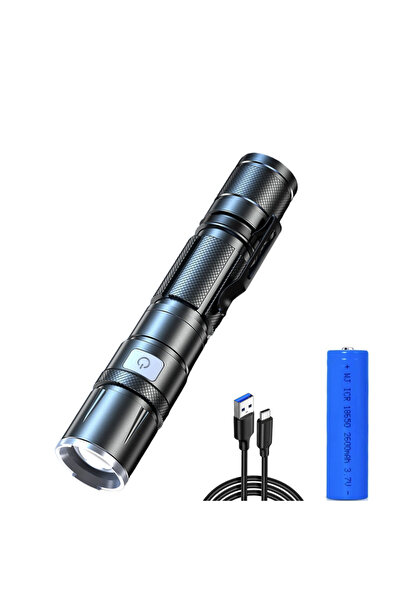 Choice1 مصباح يدوي LED محمول مع بطارية 18650، مصباح يدوي صغير قابل للتكبير وا...