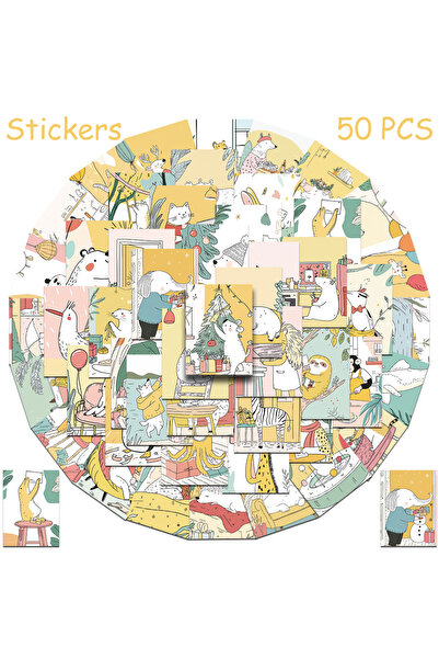 Choice 50pcs 50pcs Cute Animals Stickers Decals For Phone Laptop Scrapbook Re...