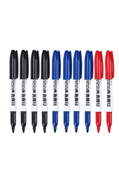Choice3 4black 4blue 2red 10pcs Whiteboard Erasable Marker Pen Quick Drying W...