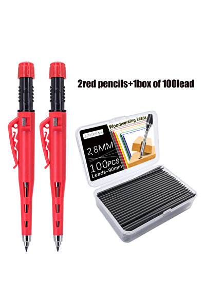 Choice4 2red pens 100lead Creative 55mm Long Head Carpenters Pencil Set with ...