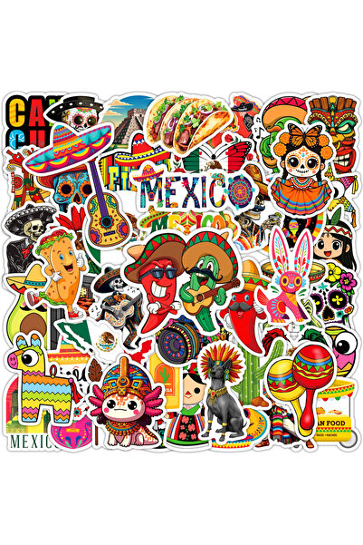 Choice 50pcs x2 50/100 Pcs Funny Mexican Taco Food Theme Stickers for Suitcas...