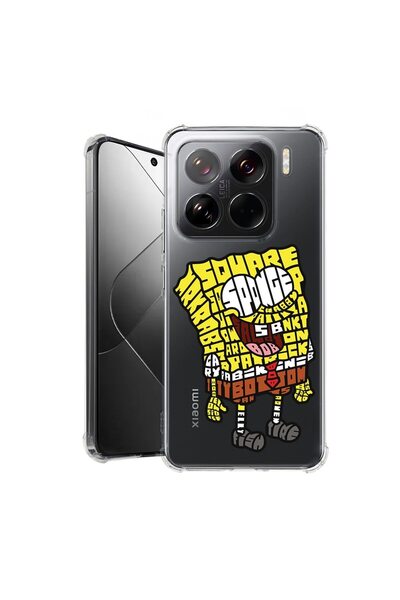 bestcase Калъф за Xiaomi 15 Pro, Удароустойчив 1.5ММ, Калиграфия Спондж Боб, ...