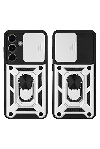 Sonique Θήκη Ring Armor CamPro για Samsung Galaxy S24 Ασημί