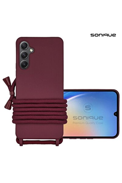 Sonique Θήκη Σιλικόνης με Κορδόνι CarryHang Samsung Galaxy A35 5G Μπορντό