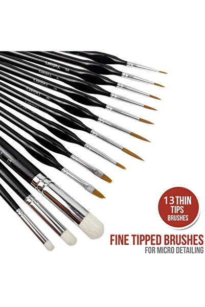 choice2 13 pcs Miniature Paint Brushes Drybrush-13pcs Micro Detail Paint Brus...
