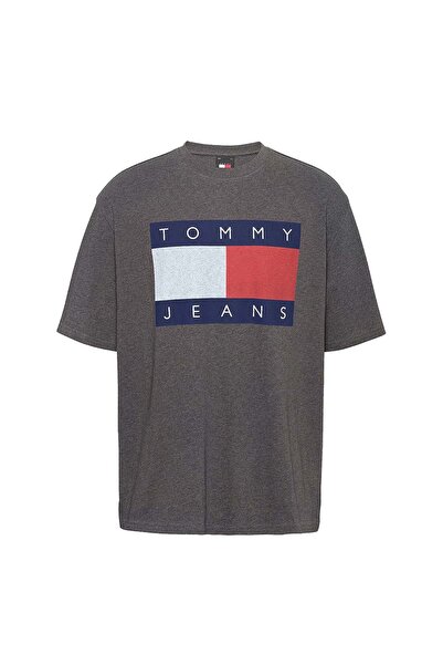 Tommy Hilfiger Tricou bărbătesc cu mânecă scurtă, supradimensionat, cu insign...