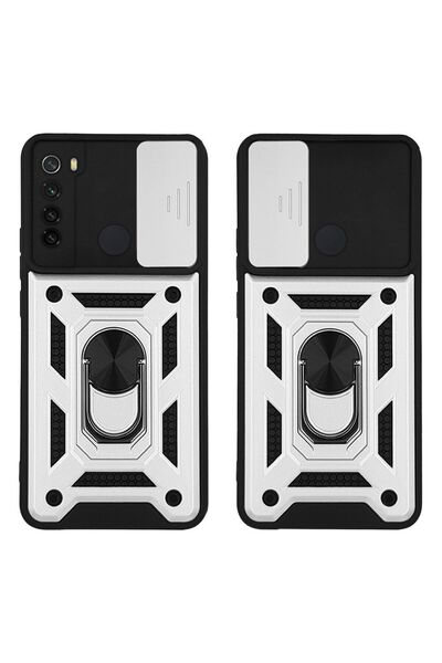 Sonique Θήκη Ring Armor CamPro για Xiaomi Redmi Note 8 / Redmi Note 8 2021 Ασημί