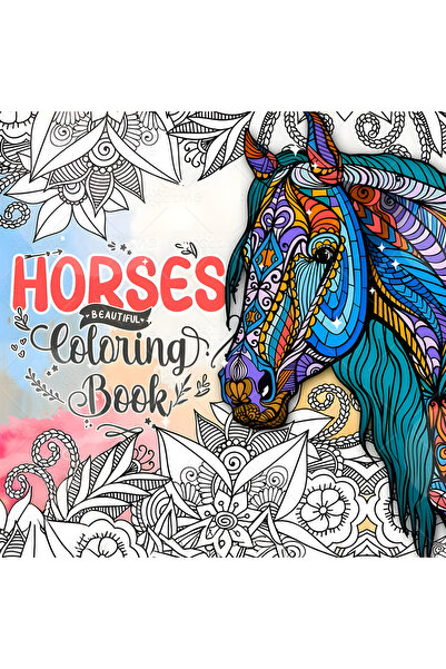 Choice 20x20cm 24pages Mandala & Horse Coloring Book for Adults Featuring Car...