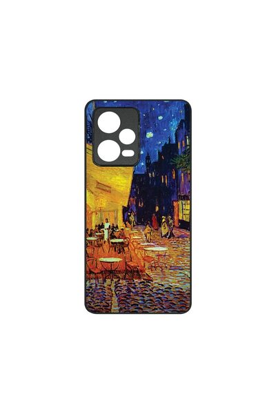 bestcase Тънък стъклен калъф, съвместим с Xiaomi Redmi Note 12 5G, Ван Гог Ка...