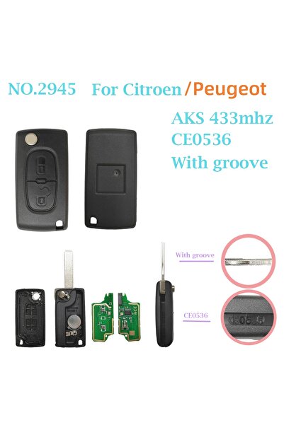Choice1 2 Buttons NO.2945 2 Buttons Remote Car Key ASK 434Mhz For Citroen C4 ...