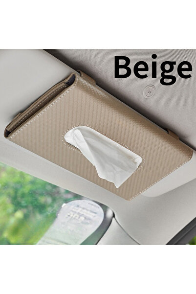 Choice3 Beige 1PC Car Tissue Holder,Sun Visor Napkin Box,Comes with tissue pa...