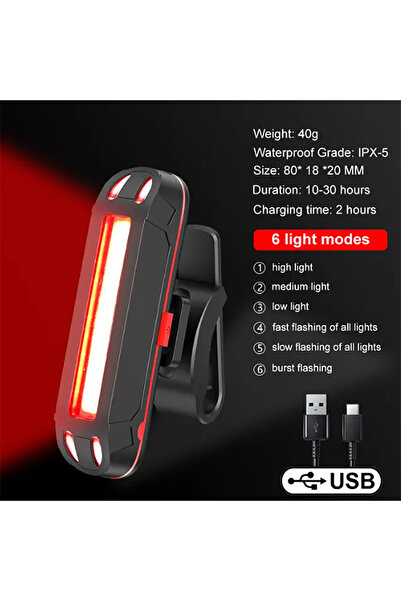 Choice1 ضوء خلفي للدراجة LED فائق السطوع باللون الأحمر، 5 أوضاع إضاءة، قابل ل...
