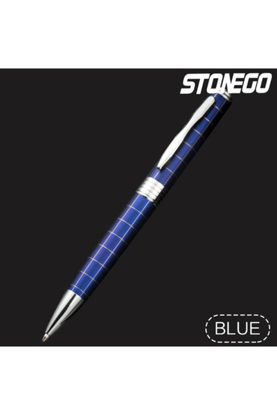 Choice قلم حبر جاف معدني أزرق من STONEGO، برأس متوسط 1 مم للكتابة السلسة، بجس...