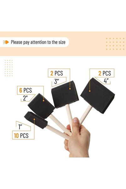 Choice 20Pcs-Set 20Pcs Foam Paint Brushes, 1”, 2”, 3" 4”, Sponge Brushes, Spo...