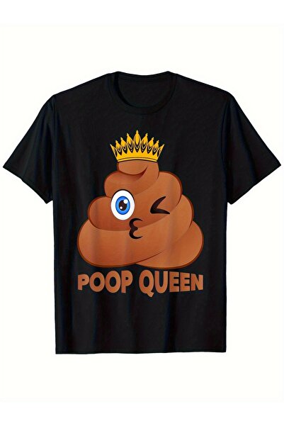 Chic Bloom تي شيرت Fun Poop Queen للرجال