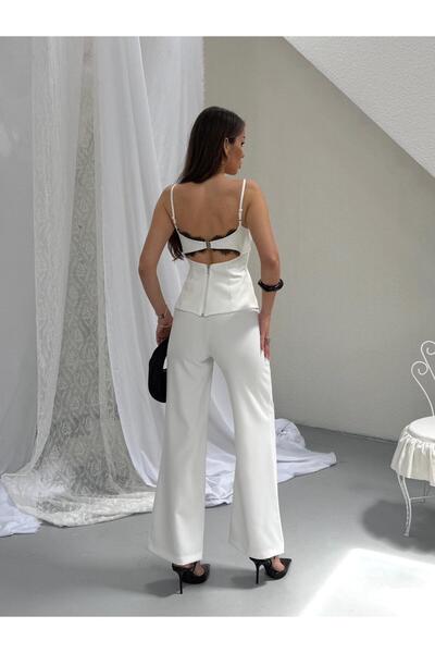 GAMZE ALPTEKİN Premium Lace Detailed Backless Strap Set