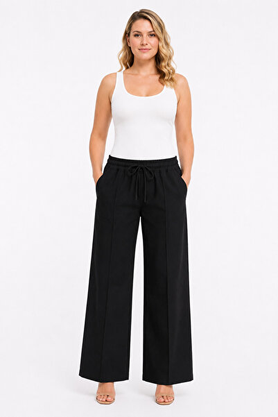 Şans Women's Plus Size Black, High Waist, Ironing Marked Grass Stitching, Ela...