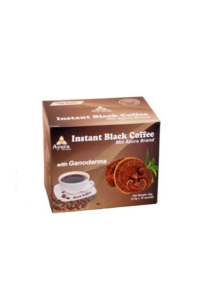 Ayura Cafea neagra instant cu Ganoderma, 10 plicuri
