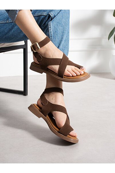ALEMDAR AYAKKABI Mi̇rano Brown Flip Flop Women's Sandals