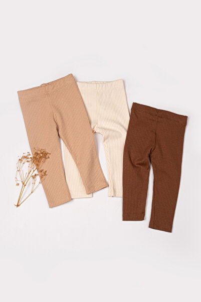 Vauva 3-Piece Children's Ribbed Tights Set 100% Cotton