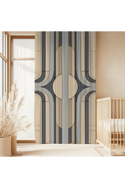 Hanna Home Bohem Bej Kahverengi 12 Geometrik Desenli Kadife Görünümlü Genç Od...