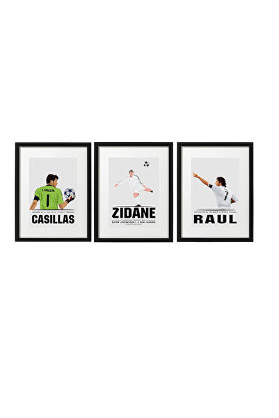 Boomah Accessories مجموعة من 3 ملصقات فنية لنجوم ريال مدريد (كاسيلاس - زيدان ...