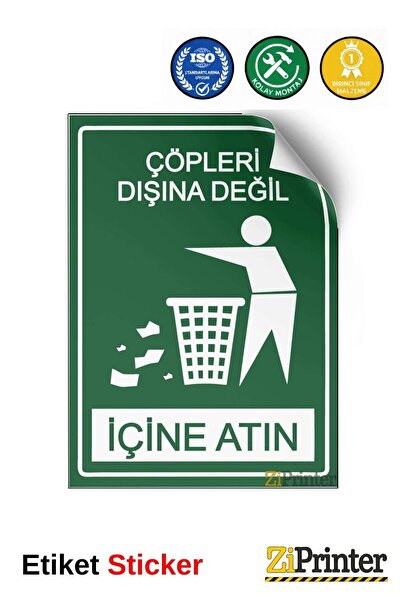 ZiPrinter ضع القمامة في الخارج، لا داخلها، ملصق لافتة تحذيرية isg مقاس 35x50 سم