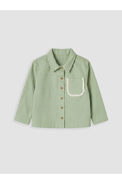 LC Waikiki Nevavm Shirt Collar Gabardine Girls' Jacket with a Difference