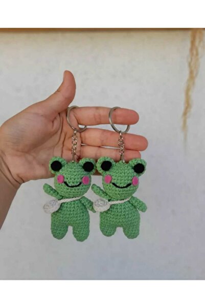 Tasarım Amigurumi kurbağa anahtarlık (1adet)
