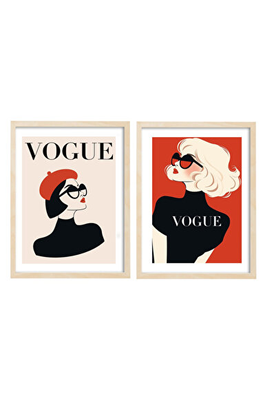 Boomah Accessories Set of 2, Vogue Fashion Girl Design Abstract Wall Art Post...