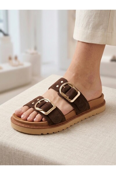 MARCO ROCCO Genuine Suede & Leather Orthopedic Daily Women's Slippers