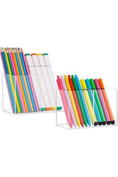 BPA ® Acrylic Pen Holder, Clear Desk Organizer, Pencil Cup Holder for Desk wi...