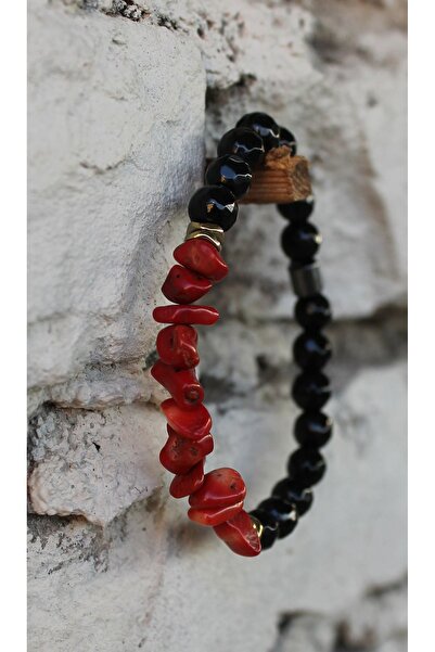 Zodyak Doğal Taş Coral Onyx Natural Stone Bracelet