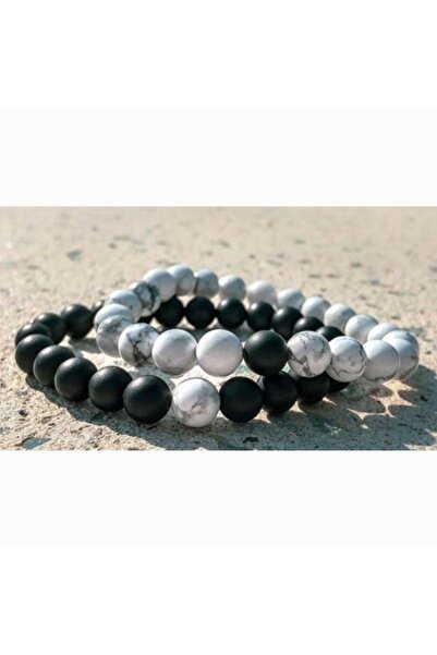 Zodyak Doğal Taş Onix and Howlite Women's/Men's Modern Wristband