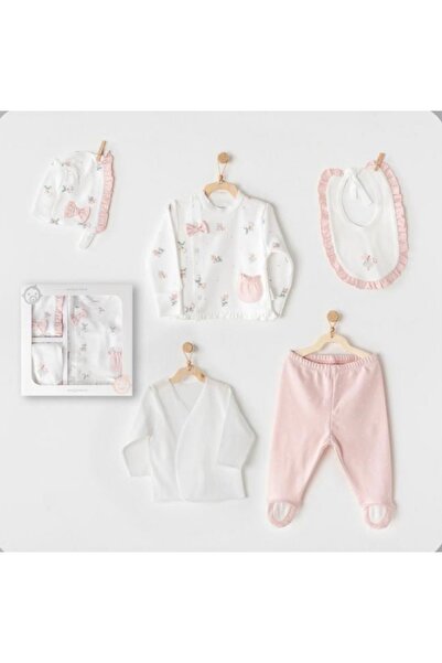 andywawa Li̇mi̇ Baby Girl Organic 5-Piece Hospital Discharge Set