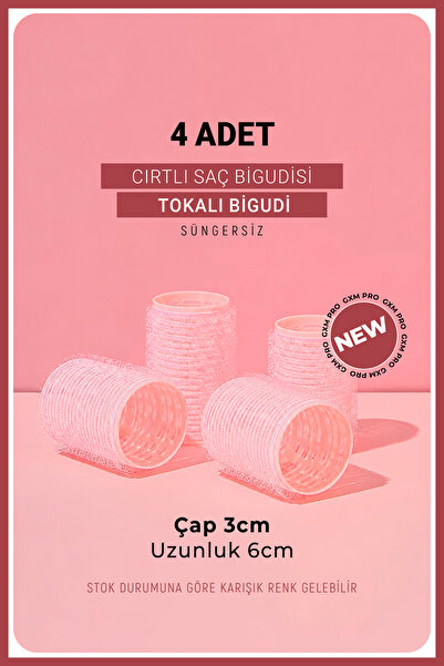 GXMPRO 4 Pieces of Velcro Curlers, Diameter 30 mm - 4 Pieces of Hair Curlers,...